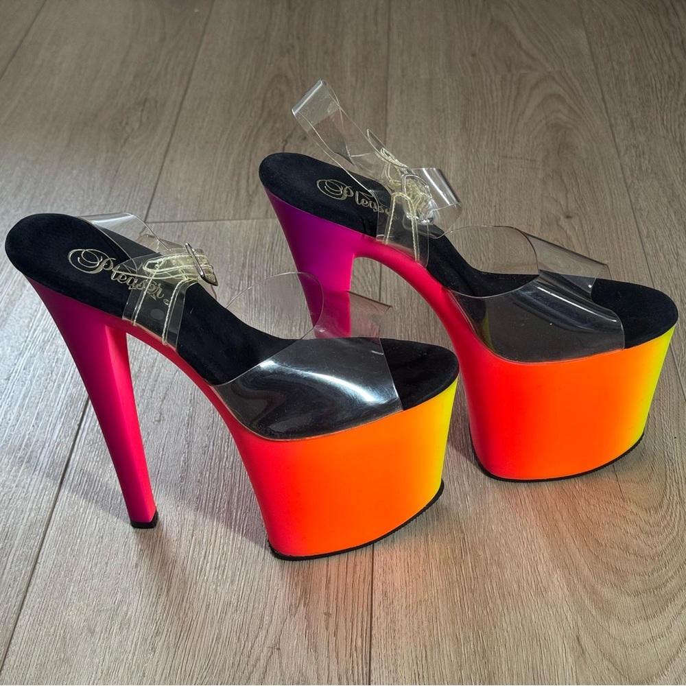 Pleasers 7” Rainbow-708 UV Sandal Heel